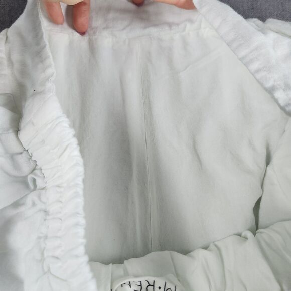 M Rena Linen Pants Women's Sz Large Blend Wide Slit Leg Distressed Look USA Made - Picture 10 of 12